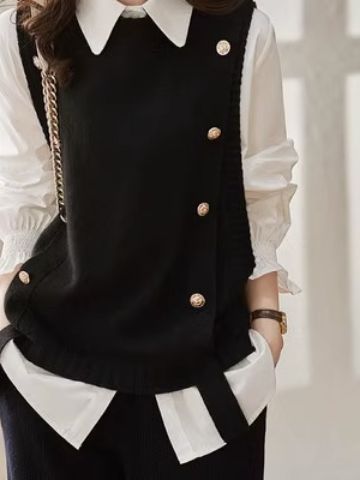 Chaleco de las mujeres 2020 nuevo chaleco de principios de primavera de punto de diseño suelto sentido chaleco suéter chaleco sin mangas de moda ropa exterior