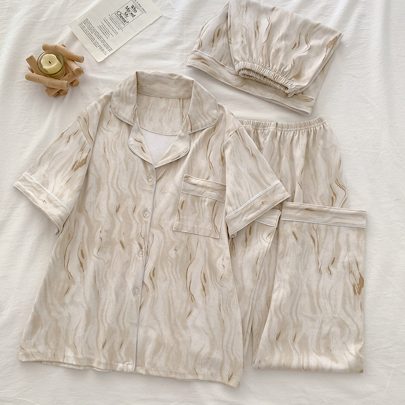 평직-살구꽃무늬 [반팔+반바지+바지]