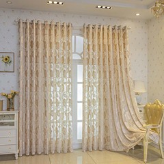 アメリカの田園ジャカードの花のカーテンのリビングルームの寝室のベランダの越境アマゾンヨーロッパの透かし彫りの半遮光