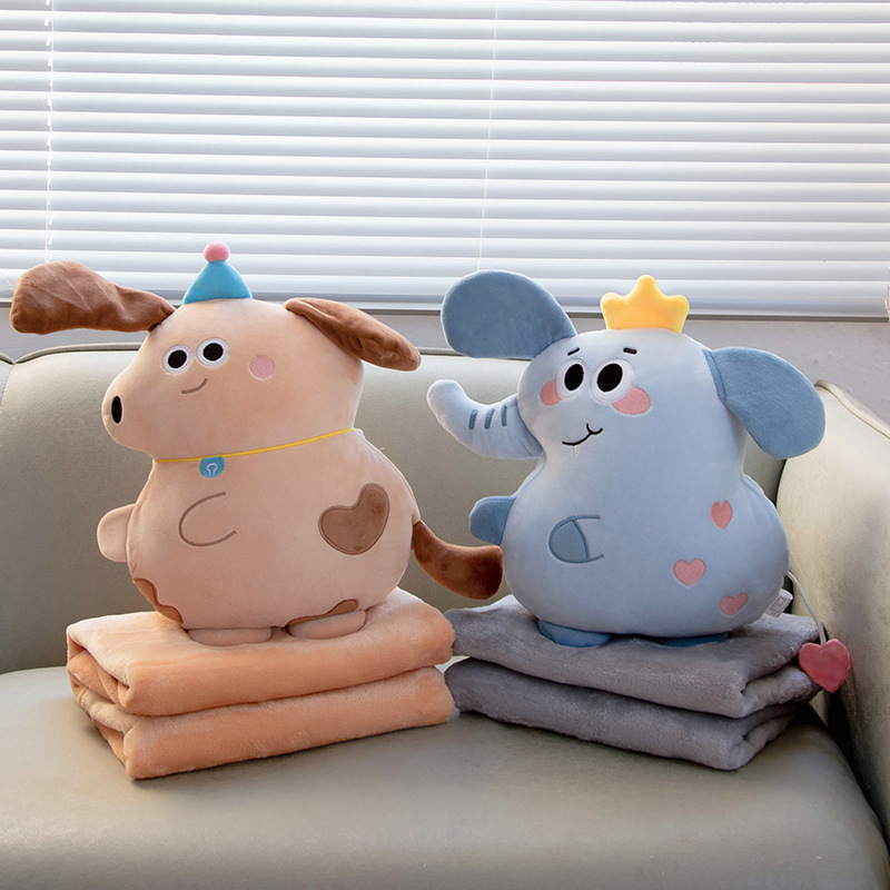 Dual-purpose colchón de almohada transfronteriza, manta de almohada de vehículo, manta de franela 2 en 1, almohada de siesta gruesa