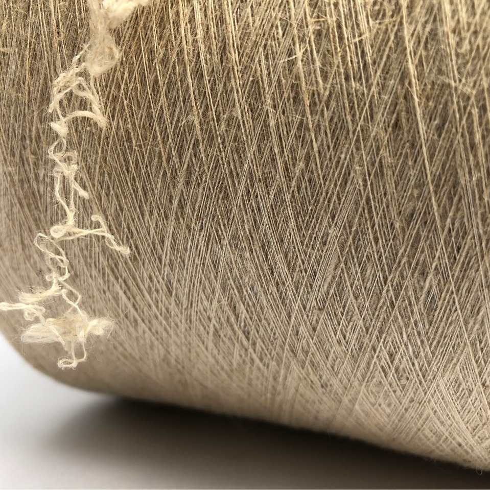 15s/1 本色亚麻棉混纺纱3070+40D氨纶包覆弹力纱 亚麻棉弹力纱线