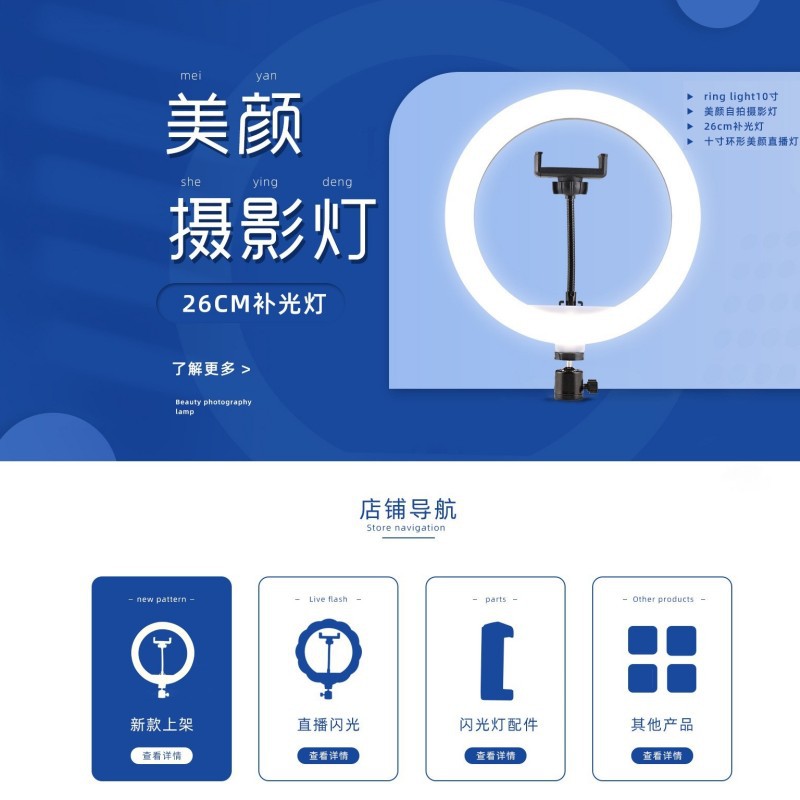 Internet celebridad Luz de relleno en vivo venta al por mayor 6 8 10 12 13 18 22 pulgadas belleza Luz de relleno 10 pulgadas Luz de relleno