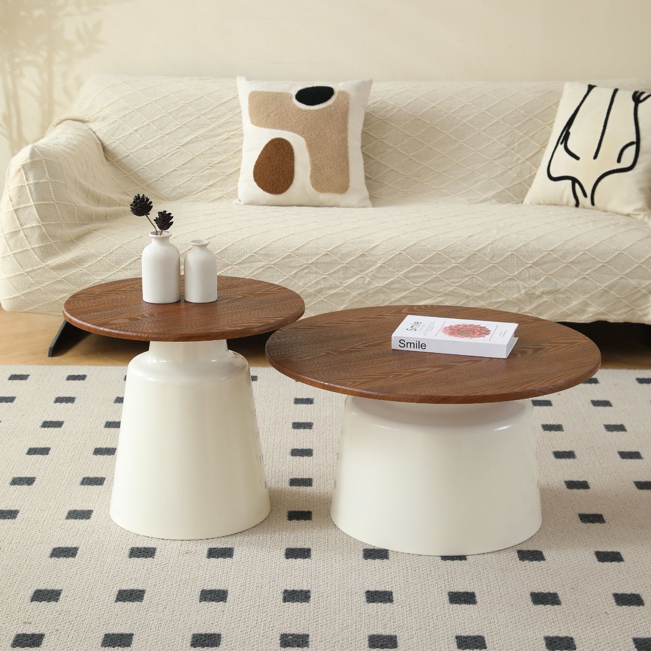 Cream viento nórdico apartamento mesa de té sala de estar pequeña casa simple mesa de té Martini mesa de té redonda