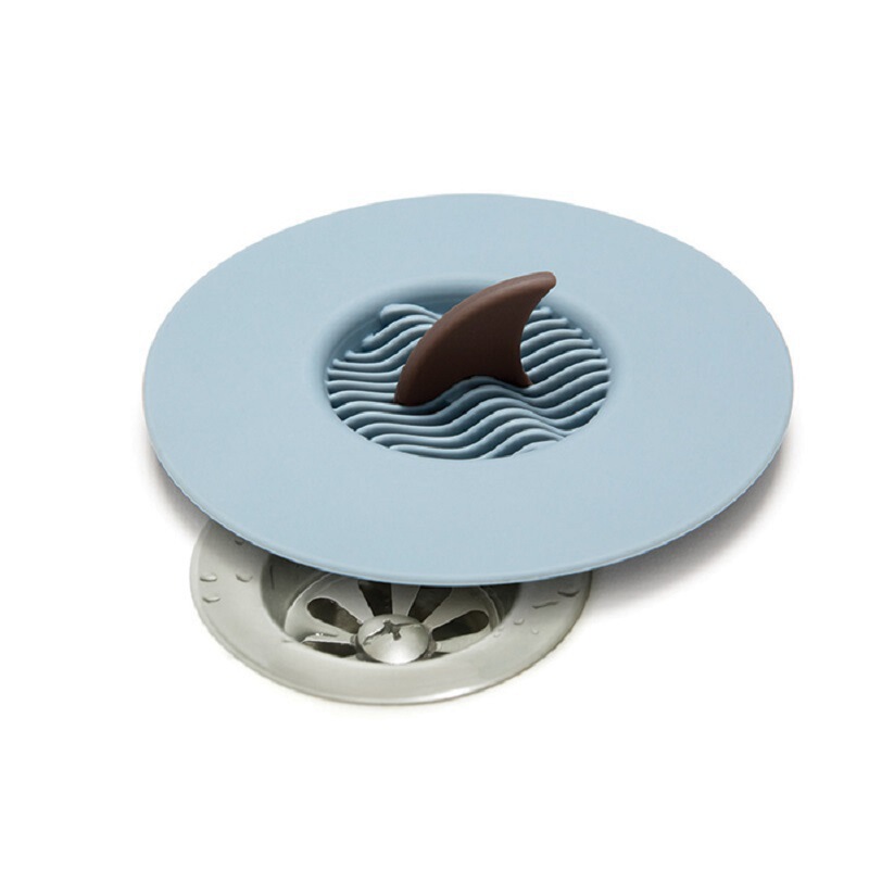 Manufacturer wholesale cross-border shark fin floor drain, cartoon simple creative anti-odor floor drain cover, sink plug, bathtub plug