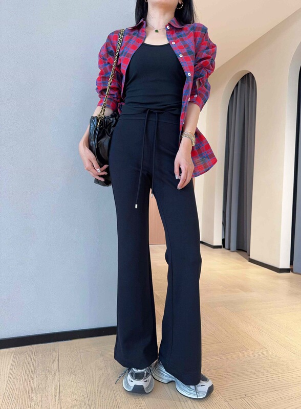 朵妮DN 筷子腿天丝棉芭比裤收腰提臀高腰显瘦弹力微喇裤女2025秋|undefined