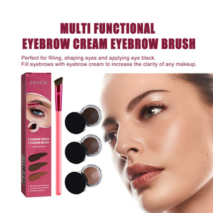 Eelhoe Multifunctional Eyebrow Brush Set Angled Wild Portable Eyebrow Brush Eyebrow Cream Eyeshadow Contour Makeup Brush