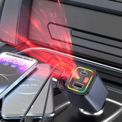 Light Retractable Four-in-One: Xuàncǎi Mobil şarj cihazları