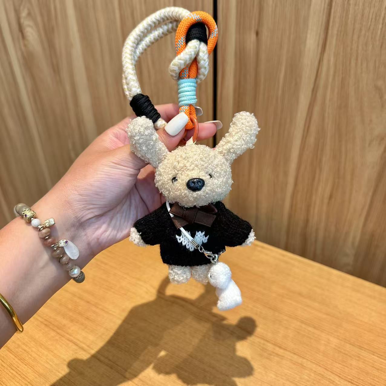 Coreano de color cuerdas de peluche osos colgantes juguetes hechos a mano bolsos muñecas colgantes muñecas colgantes teléfonos móviles viento dulce y fresco