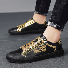 歐洲站男鞋秋冬真皮鞋潮流休閒板鞋個性軟皮韓版時尚小伙鞋子四季