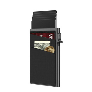 2023 manufacturers new men's card holder simple ultra-thin RFID protection wallet card holder aluminum alloy side push card box