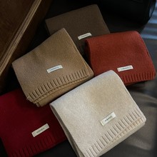 软糯高级100%绵羊毛针织围巾女秋冬季韩版百搭保暖情侣毛线围脖男