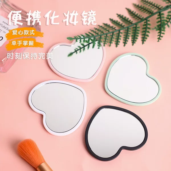 Love Small Mirror Modern Simple Heart-Shaped Mirror Beauty Glass Mini Vanity Mirror Student Dormitory Makeup Mirror