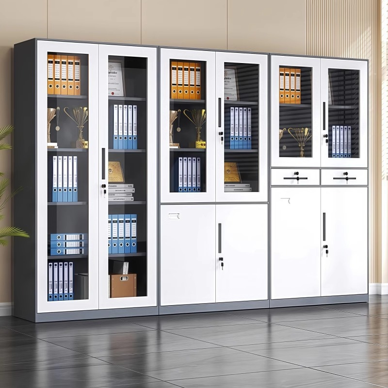 Gabinete de archivos de acero grueso gabinete de almacenamiento gabinete de oficina desmontaje tipo cajón gabinete bajo puerta de vidrio gabinete fábrica de venta directa