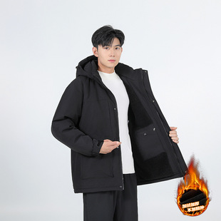 Custom Logo [M-7Xl] Large Size Winter Cotton Coat Men's Large Size Loose Casual Cotton Coat Trend Hooded Sports