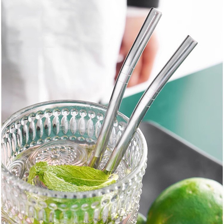 Cuchara de paja, té con leche de acero inoxidable, mezcla y filtración de café, protección del medio ambiente de doble uso, cuchara de metal grueso no desechable