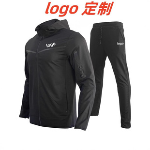 Cross-border New Spring and Autumn Hooded suit Men's and Women's Sports Leisure suit Sports Fashion Jacket Trousers Set to Governance LOGO