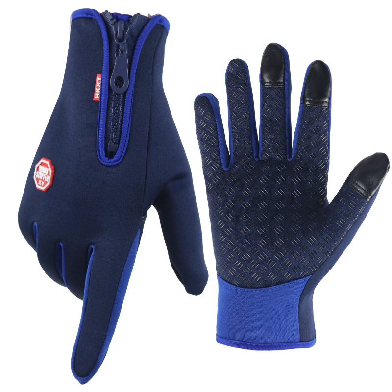 Guantes de pantalla táctil invierno cálido hombres y mujeres que montan deportes al aire libre antideslizante nieve escalada cremallera motocicleta guantes de lana