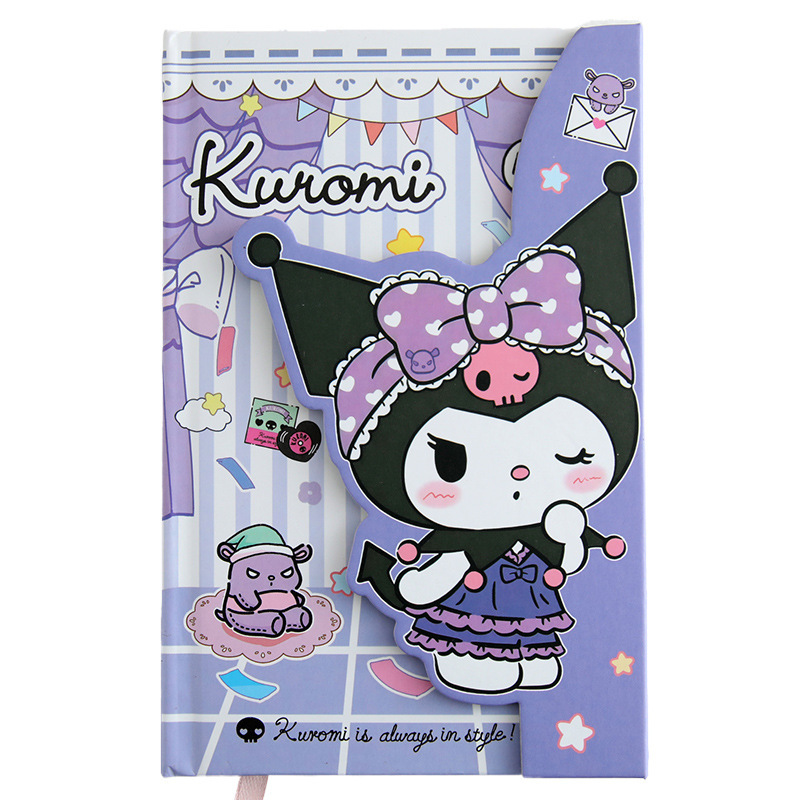 Comercio Exterior Sanrio cuaderno A5 de absorción de cáscara dura cubierta dura Cuaderno de mano Kulomi Cuaderno de notas Estudiantes de papelería