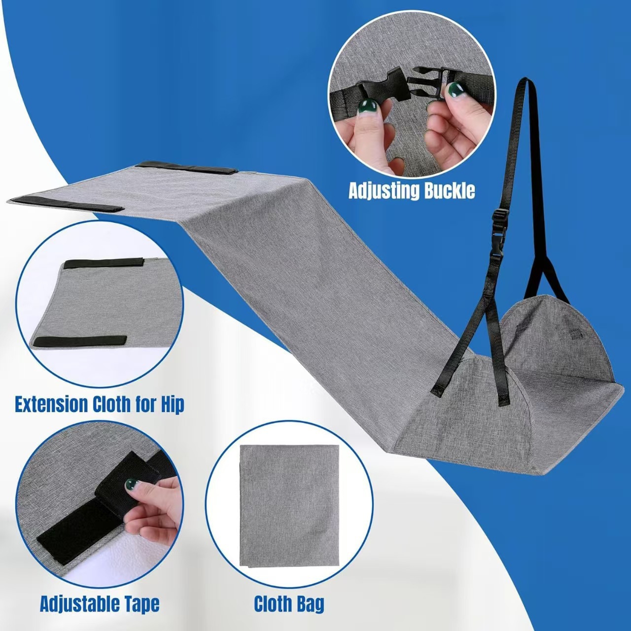 Cross-Border Adjustable Airplane Foot Hammock, Airplane Travel Footrest for Leg Rest, Travel Comfort Footrest