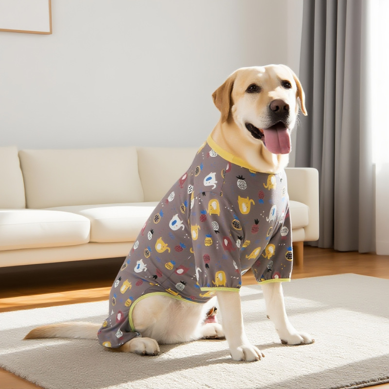 纯棉居家防掉毛跨境亚马逊中大型犬四脚春夏秋季宠物狗狗衣服|undefined