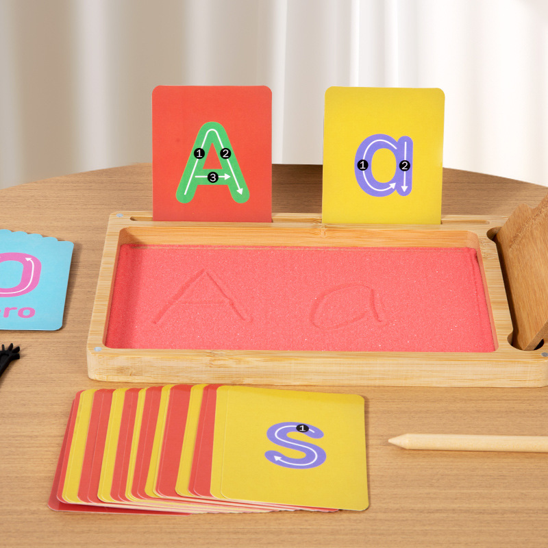 Educación temprana para niños transfronterizos, ayudas para el aprendizaje, descripciones cognitivas alfanuméricas, pintura, caligrafía y pintura, juguetes educativos de madera