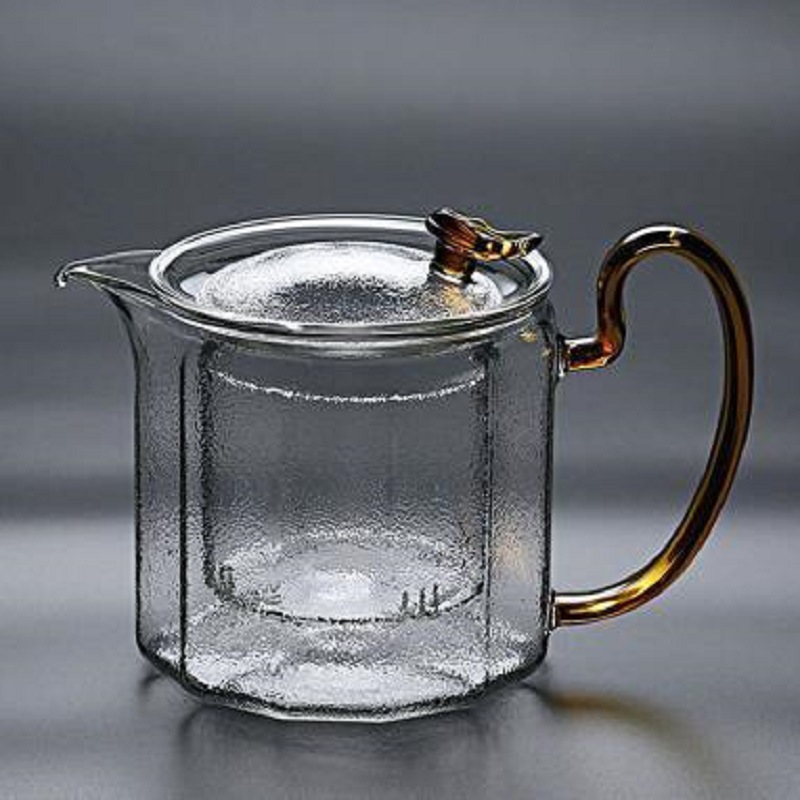 Borun martilleo de alta borosilicato juego de té de vidrio caja de regalo traje grueso de vidrio resistente al calor tetera taza de té Festival del Medio Otoño caja de regalo