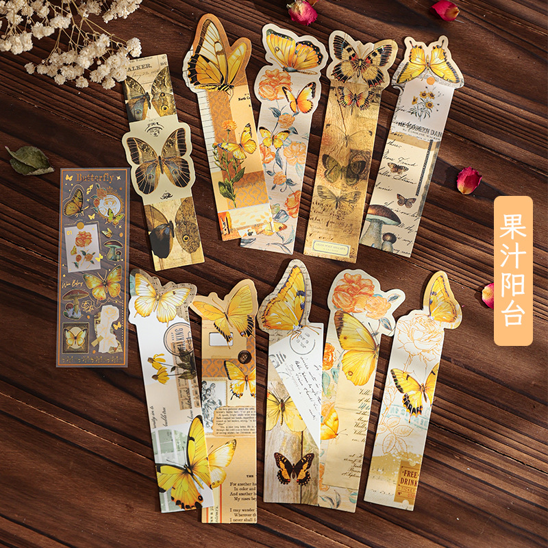 Mu teñido mariposa en forma de marcadores mariposa serie de errores de libros de mano materiales de decoración estudiantes de lectura marcadores