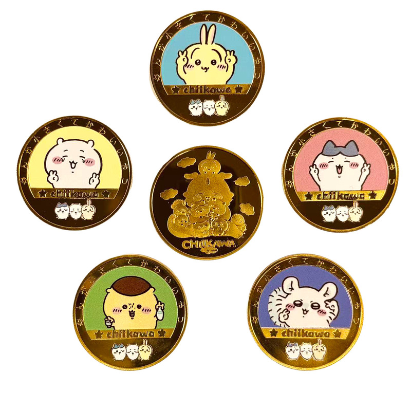 Chiikawa Commemorative Coin Chiikawa Anime Millet Peripheral Die-Cast Coin Badge Cute Gift Gift