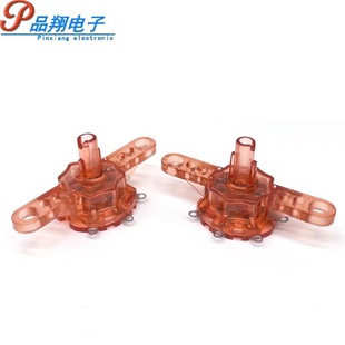 Factory direct supply orange transparent four-leg 360-degree rotating cooling fan switch, air circulation fan tower fan switch