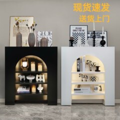リビングルームブラックホワイトシンプルなB&B玄関収納ラック屋内収納キャビネットフレンチ装飾収納暖炉キャビネット