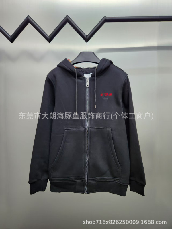 毒家 正确版 现货 B家胸前战马刺绣骑士拉链卫衣秋冬植绒加厚外套|undefined