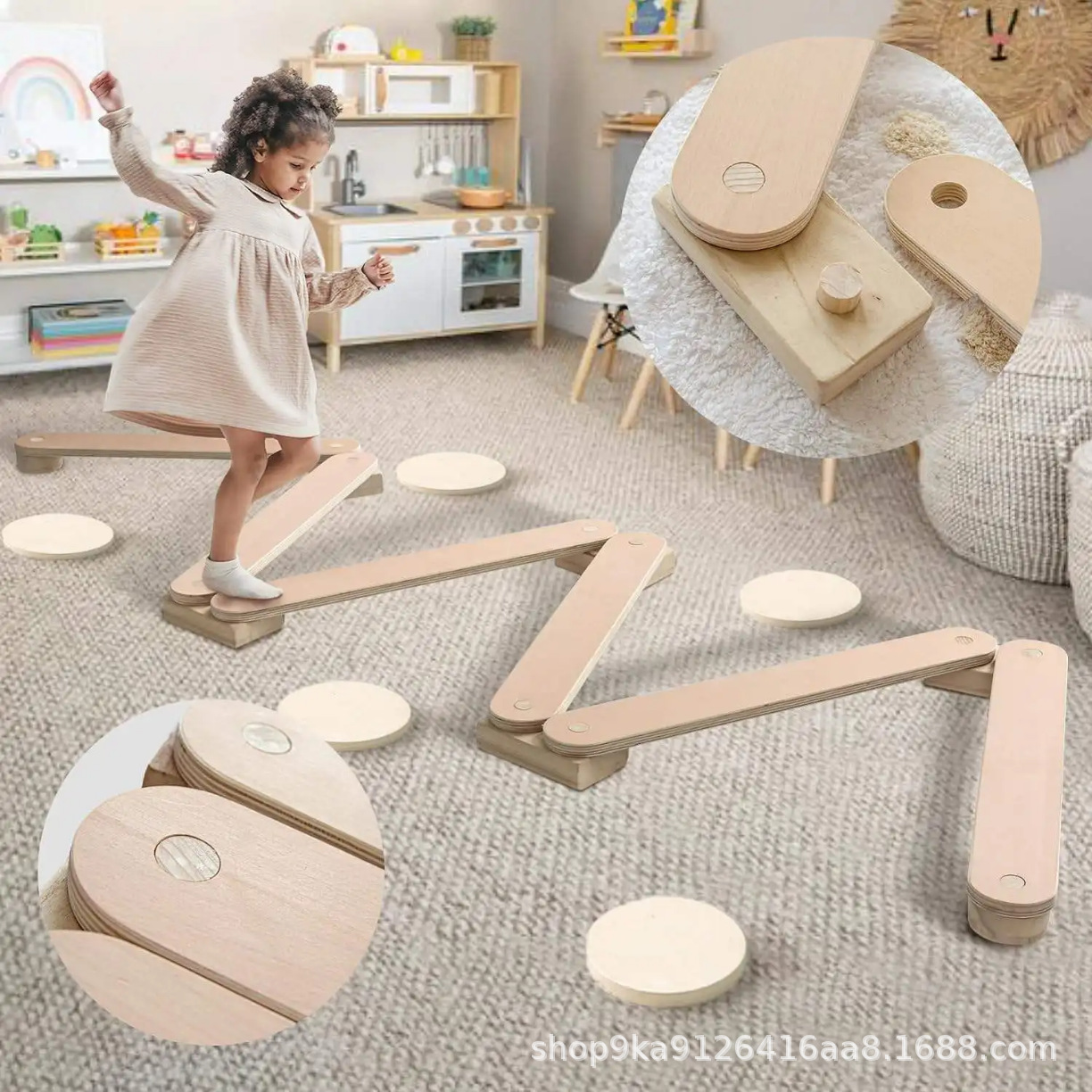 儿童平衡板训练 训练组合套装木质独木桥踩踏感早教木质玩具