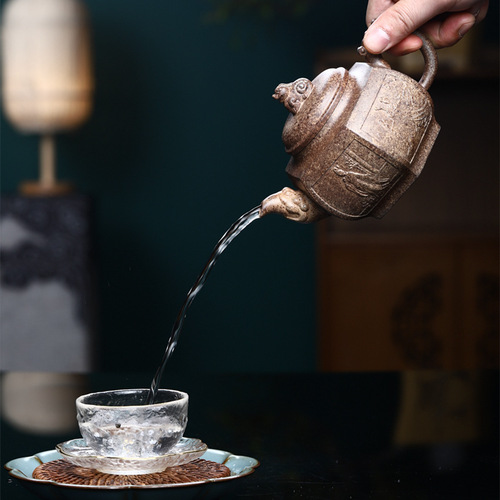 A six-sided teapot, Yixing zisha teapot manufacturer, wholesale, dropshipping tea set, cross-border live streaming gift, WeChat supplier