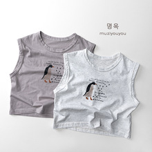 儿童背心2025夏季新款男女宝宝纯棉百搭无袖T恤小童韩版上衣批发