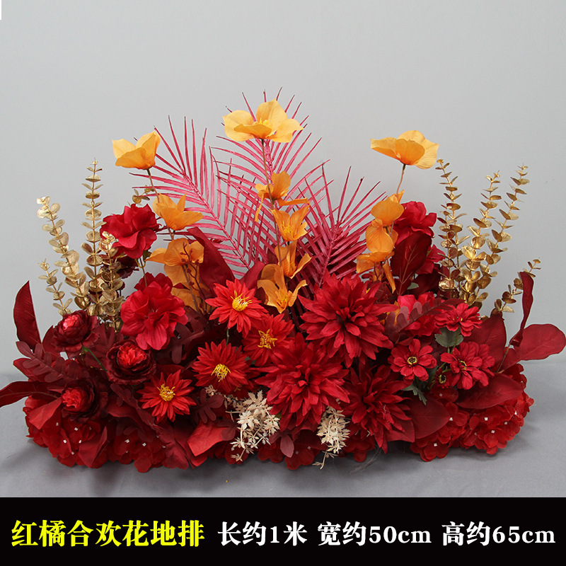 新商品の結婚祝いの大きいタイプの花を並べて絹の花の完成品の装飾をシミュレーションします。|undefined