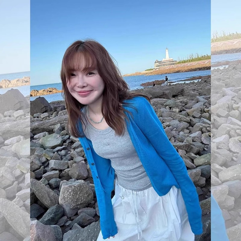 克莱因蓝色冰丝针织开衫防晒上衣女薄款夏季透气外搭披肩短款外套|undefined