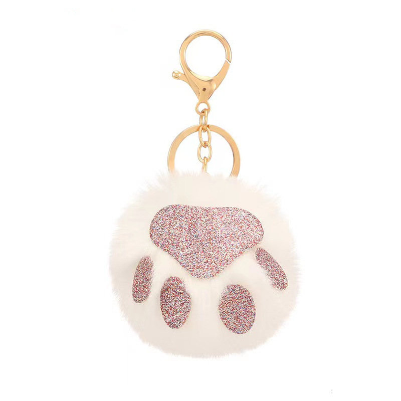 Simple Style Color Block Alloy Plush Women's Keychain display picture 3