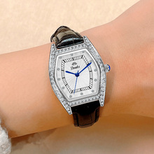 广州厂家多伦兹DUOLZ新款银色满钻气质小众高级皮带女士手表