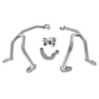 Body Anti-Fall Bar, Motorcycle bumper - lower-guardrail-painted-silver-export-quality-set
