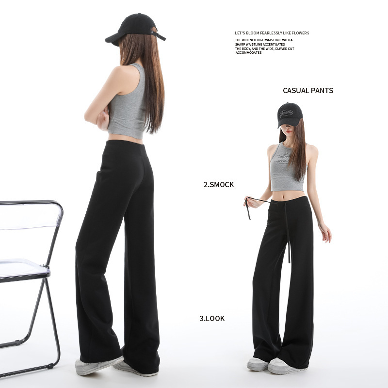 8137 Tencel Women's Summer Thin Sports Pants 2026 New Casual Wide-Leg Pants with Drape Effect Loose Yoga Sweatpants