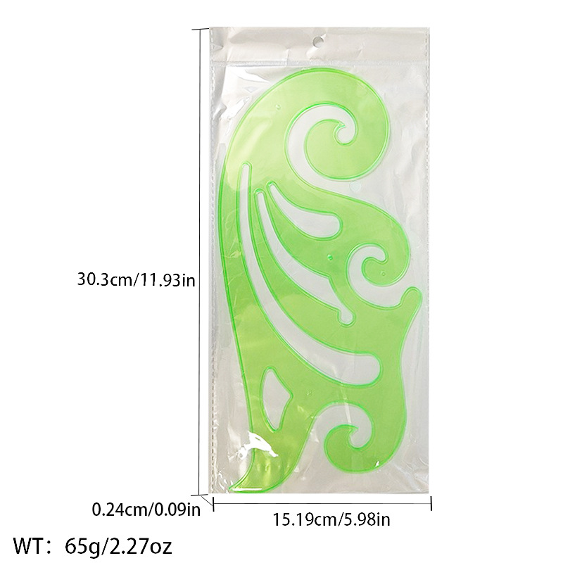 Regla de curva directa de fábrica Botón regla de arco regla de ropa regla de corte traje de regla de jaula de manga regla de tamaño colección