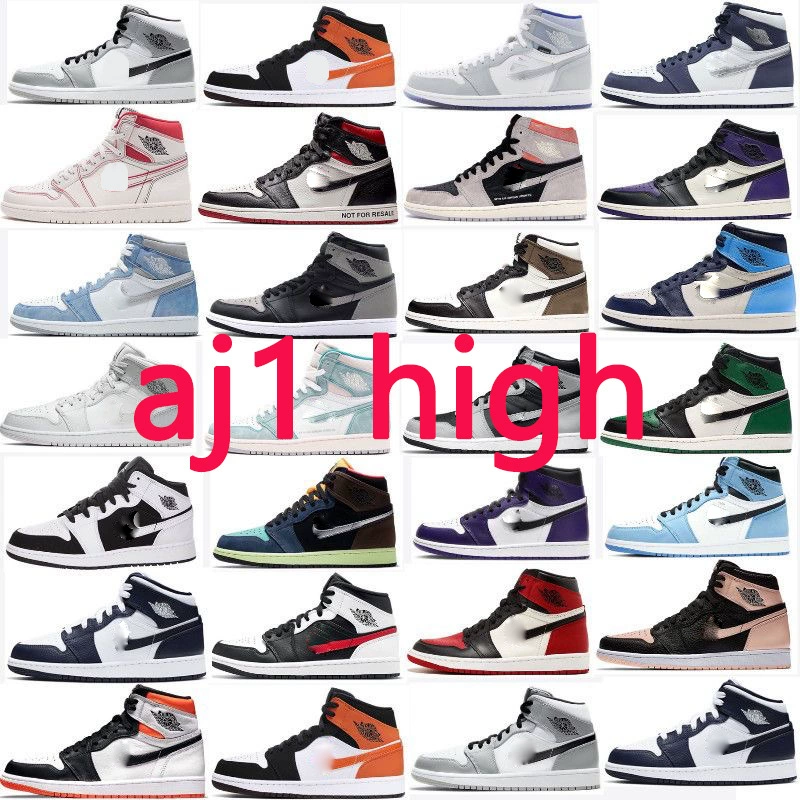 Putian Cross-Border Exclusive Supply of Aj1 High-Top Black and White Panda Chicago Obsidian Shadow Blue Basketball Shoes for Men and Women