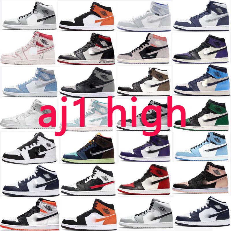 Putian Cross-Border Exclusive Supply of Aj1 High-Top Black and White Panda Chicago Obsidian Shadow Blue Basketball Shoes for Men and Women