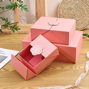 Creative Double-Opening Flip-Top Pink High-End Gift Box Holiday Gift Packaging Box Lipstick Perfume Cola Gift Box