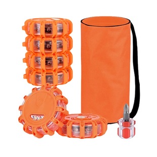 Multifunctional strong magnetic safety barrier light rotating flash light roadway light car 12 3led traffic warning light