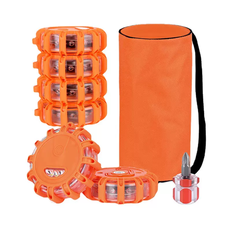 多功能强磁安全路障灯 旋转爆闪灯 车道灯 车载12+3led交通警示灯