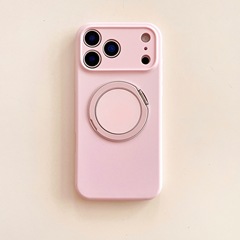 Apple 16ProMax 携帯電話ケース iPhone15 液体磁気シリコン落下防止カバーに適した減圧回転スタンド