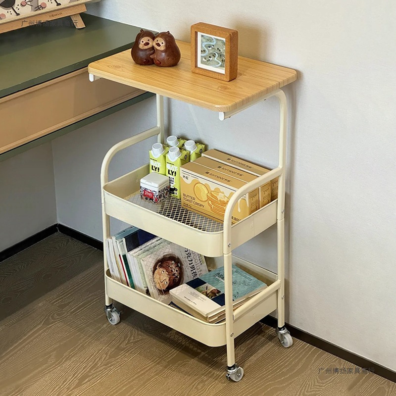 Medieval Style Trolley Storage Movable Coffee Table Snacks Living Room Sofa Side Table Mini Bedside Table