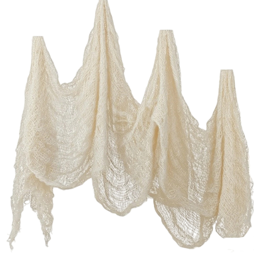 Halloween rover gran red fiesta decoración de malla negra casa embrujada rasgada vestido de fiesta ghost gauze colgante tela de malla