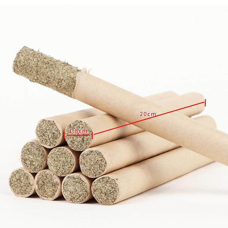 Mugwort Incense Sticks Ai Cao 艾草 Aromatic Smoke Sticks for Indoor Outdoor Use 100 Sticks with 2 Holders preparation